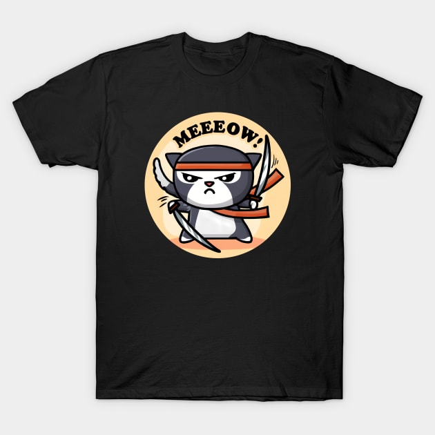 Meow Ninja Cat T-Shirt by TMBTM